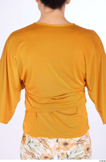 Hanane casual dressed upper body yellow loose knotted blouse 0005.jpg